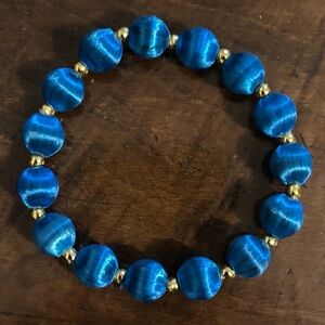 Handcrafted Cerulean Beaded Bracelet